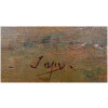 JAPY Louis Aimé French School Painting 19th Century Barbizon School Oil On Canvas signed Vaches à la mare 11