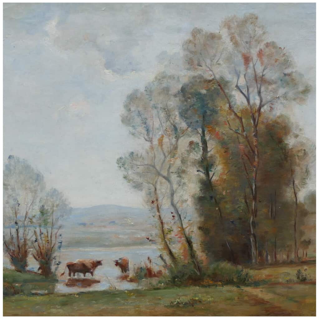 JAPY Louis Aimé Tableau 19ème Siècle Ecole De Barbizon Huile Sur Toile signée 5