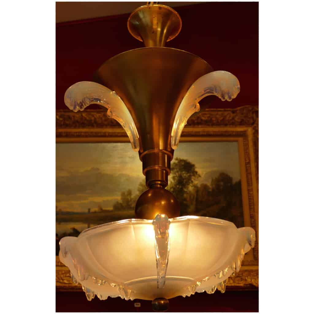 30 / 40s opalescent pressed glass chandelier 3