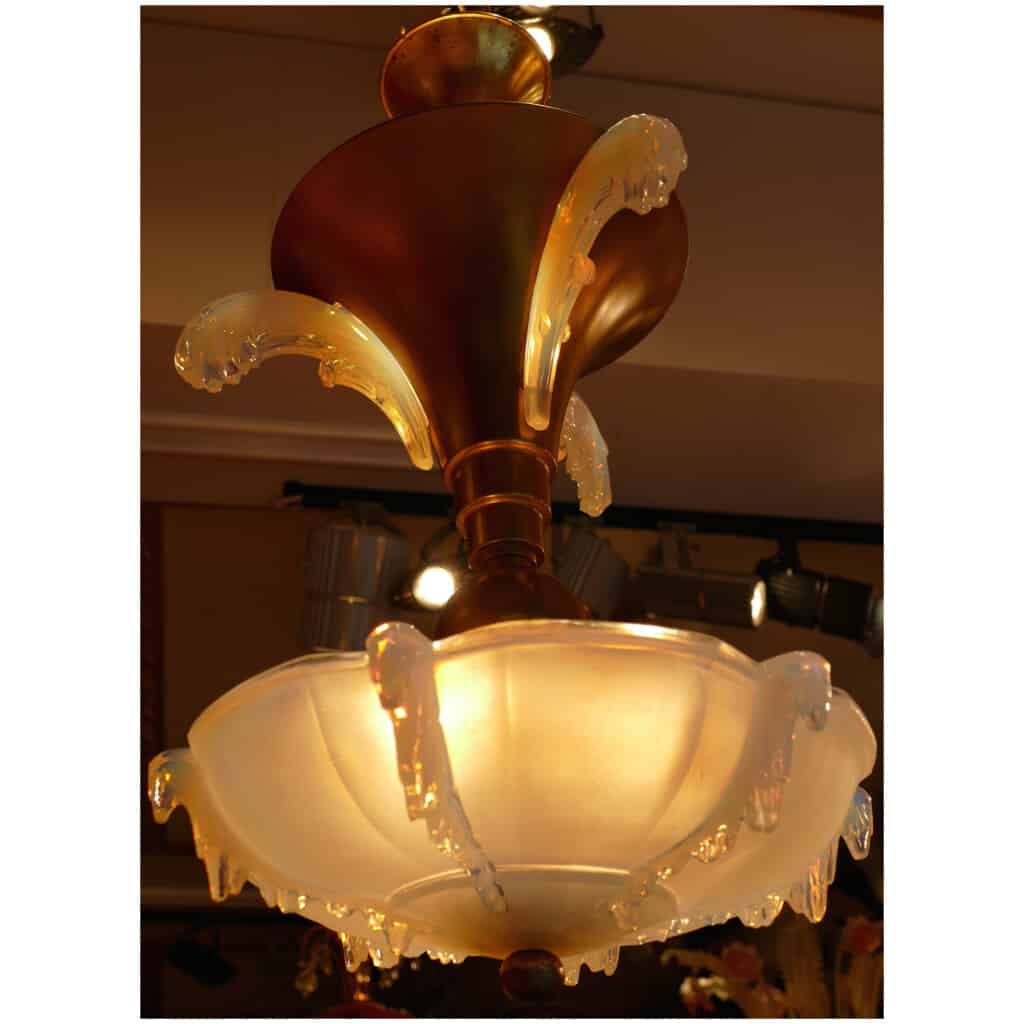 30 / 40s opalescent pressed glass chandelier 5
