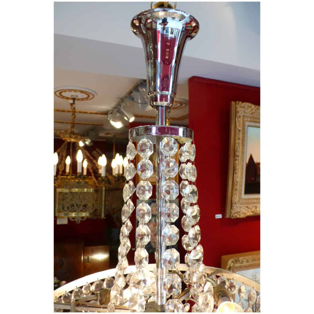 XXth century fountain chandelier Art Deco period Baccarat crystal suspension 6