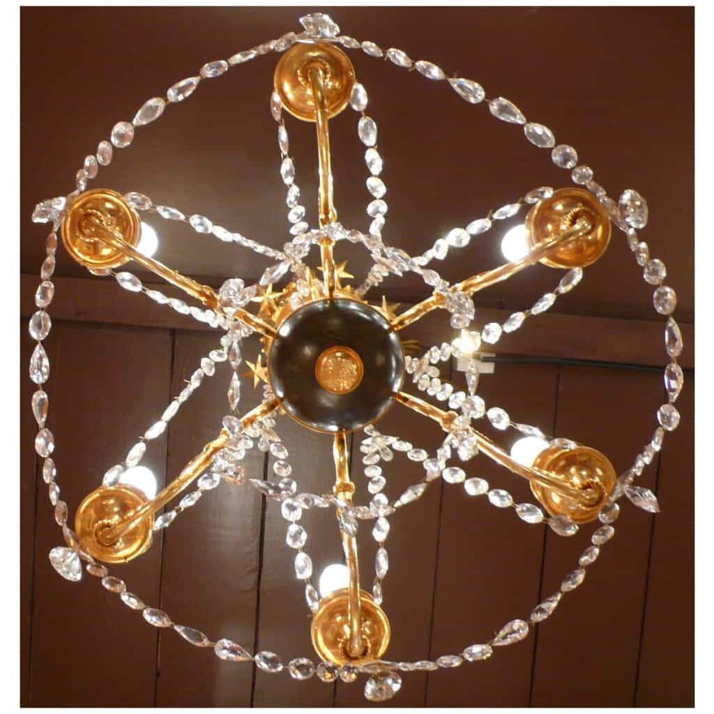 Chandelier In Gilt Bronze And Patinated Bronze With Six Arms Of Light 6