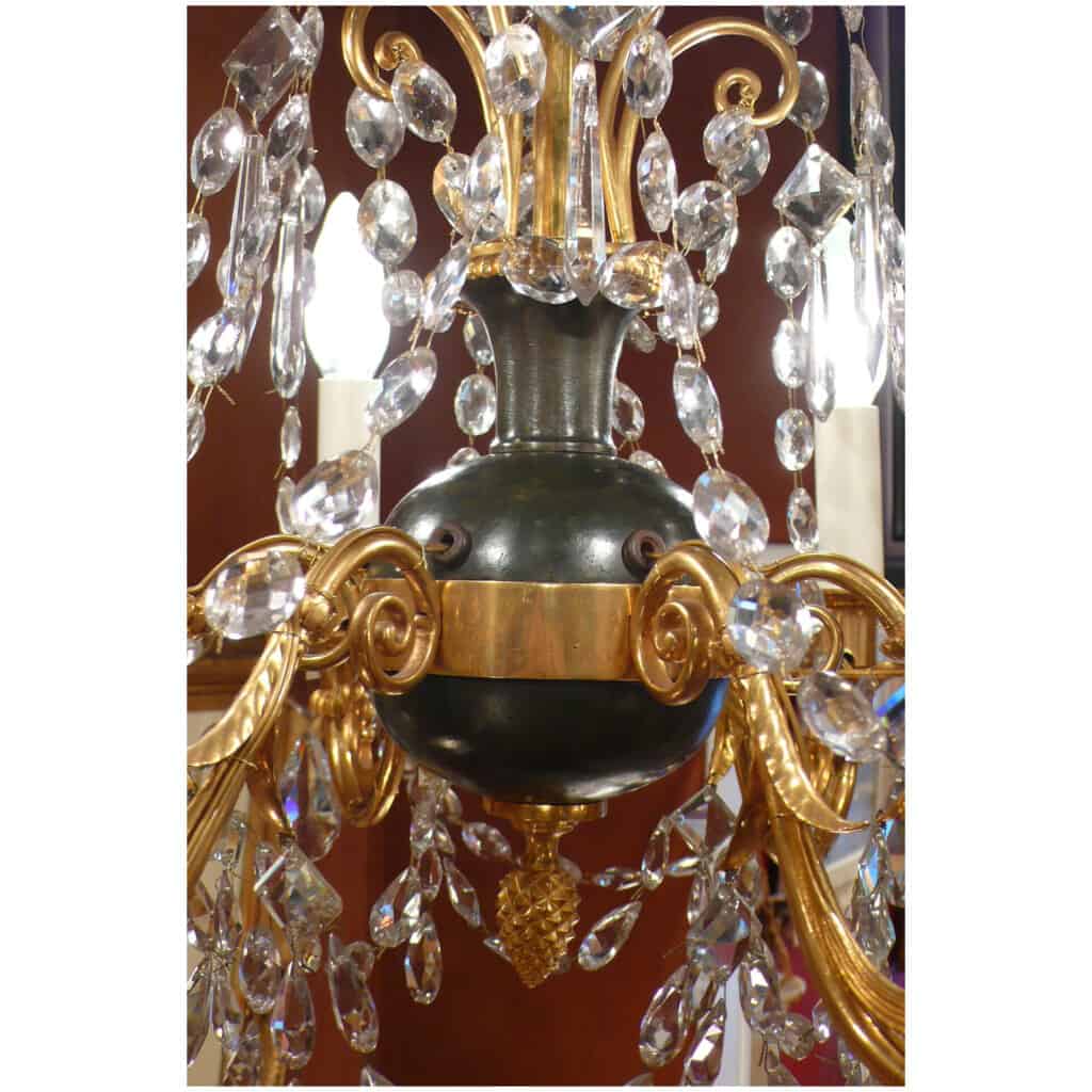 Chandelier In Gilt Bronze And Patinated Bronze With Six Arms Of Light 4