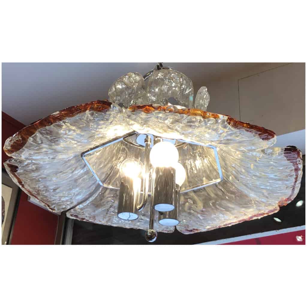 Carlo Nason-Mazzega Hanging lamp flowers Venice 20th Century 3-light 7-light fixture