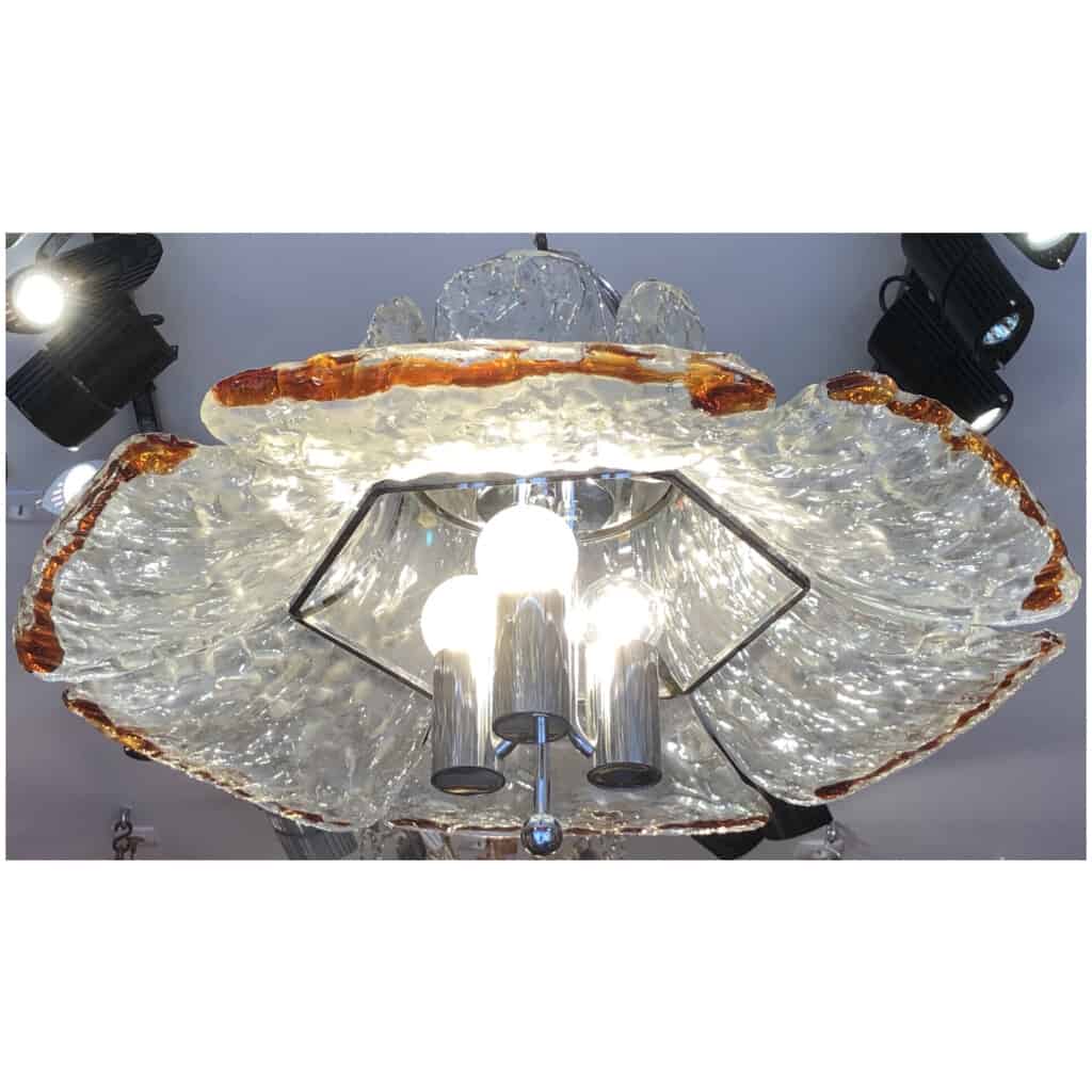 Carlo Nason-Mazzega Suspension fleurs Venise 20ème Siècle Luminaire 3 Lumières 5