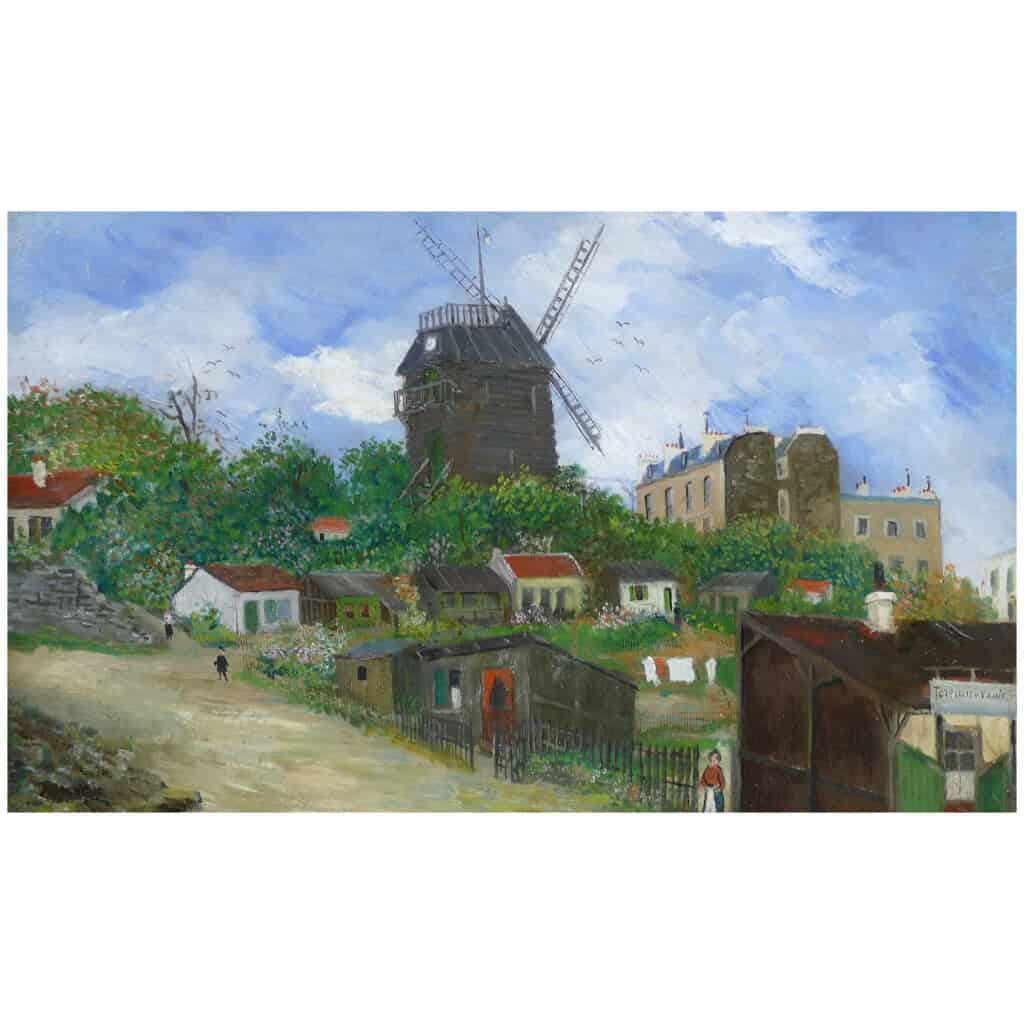 Elisée MACLET French Painting 20th Century Paris Montmartre Moulin de La Galette Le maquis Oil Signed 9