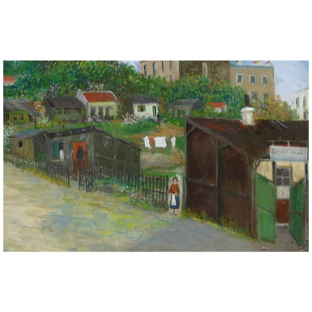 Elisée MACLET Tableau Français 20ème siècle Paris Montmartre Moulin de La Galette Le maquis Huile Signée 10