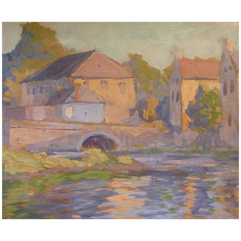 Madeline Paul French Painting Early 20th Century Crozant School Pont Sur La Creuse Oil Signed 5