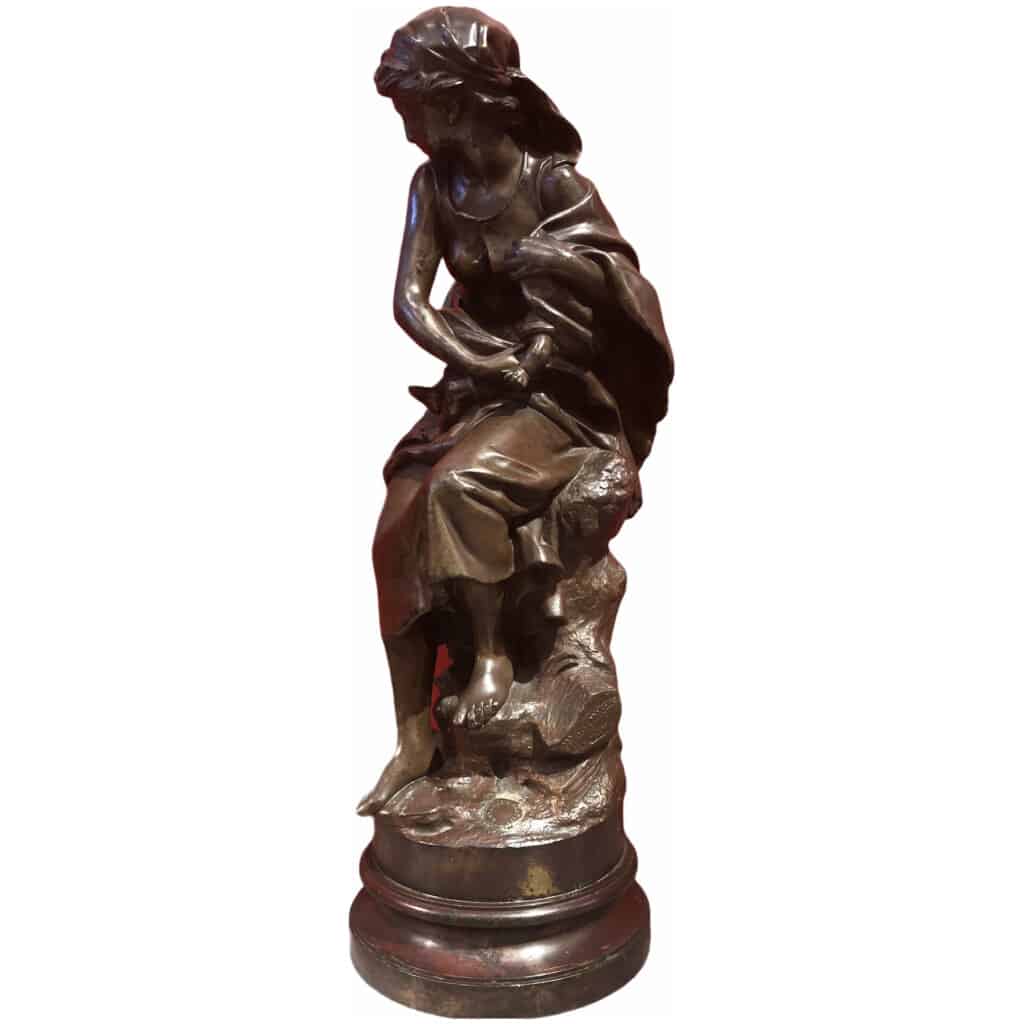 MOREAU Mathurin Bronze Ancien Original Signé XIXème Siècle Maternité Jeune Femme avec son enfant 6