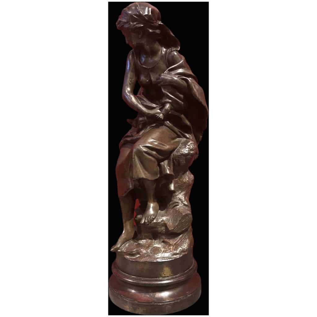 MOREAU Mathurin Bronze Ancien Original Signé XIXème Siècle Maternité Jeune Femme avec son enfant 5