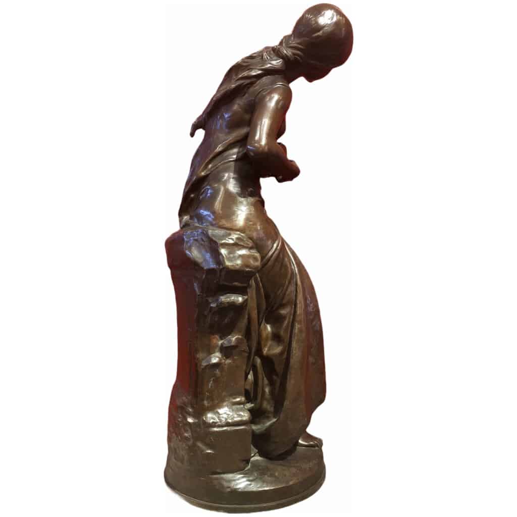 MOREAU Mathurin Bronze XIXth Old Original Signed Woman with violin 19th century 10