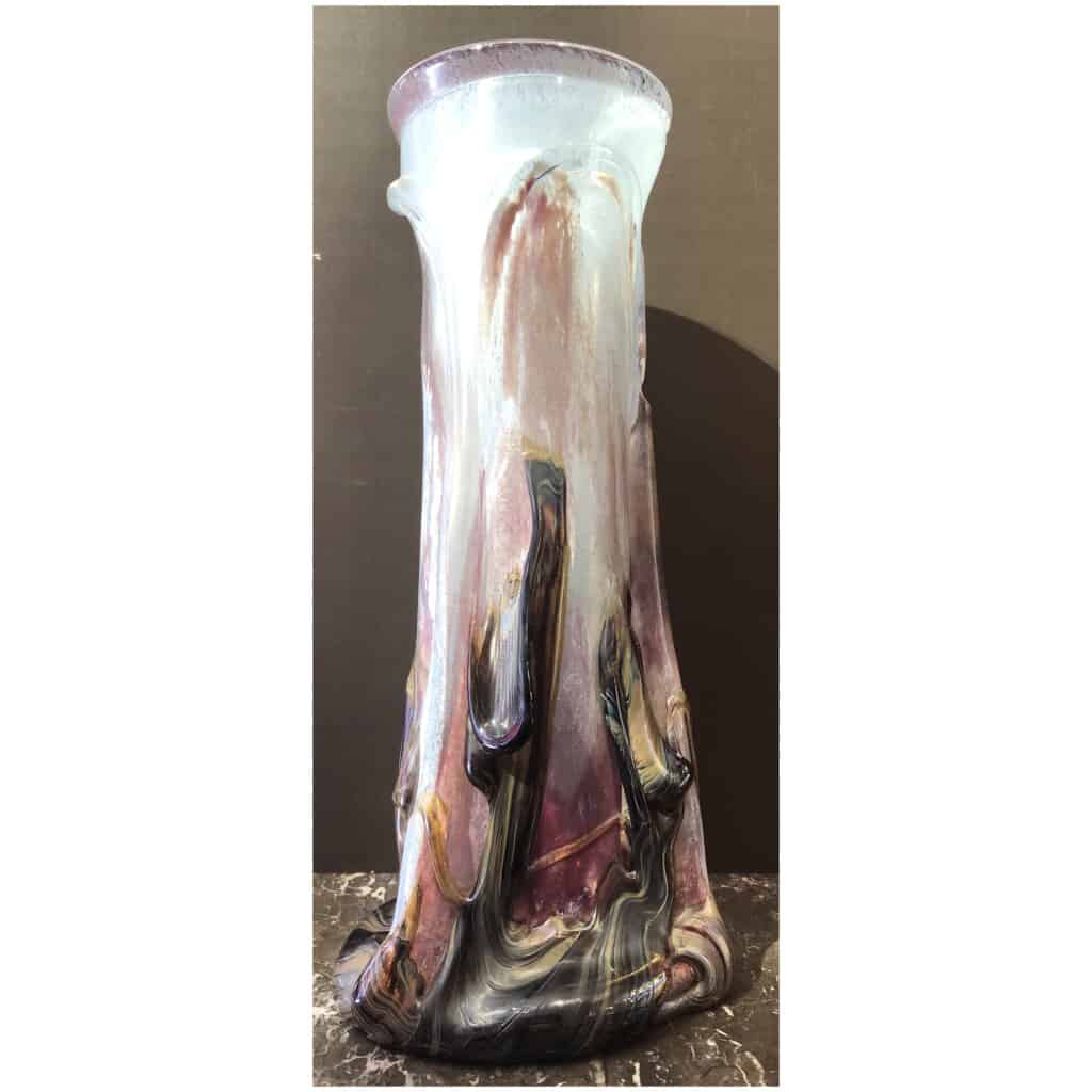 NOVARO Vase en verre soufflé signé et daté 1989 8