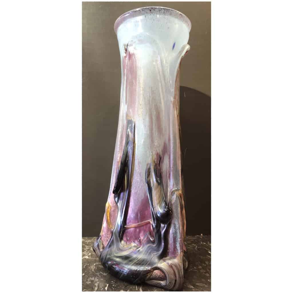 NOVARO Vase en verre soufflé signé et daté 1989 6