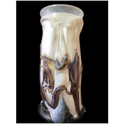 NOVARO Blown glass vase signed and dated 1989 3