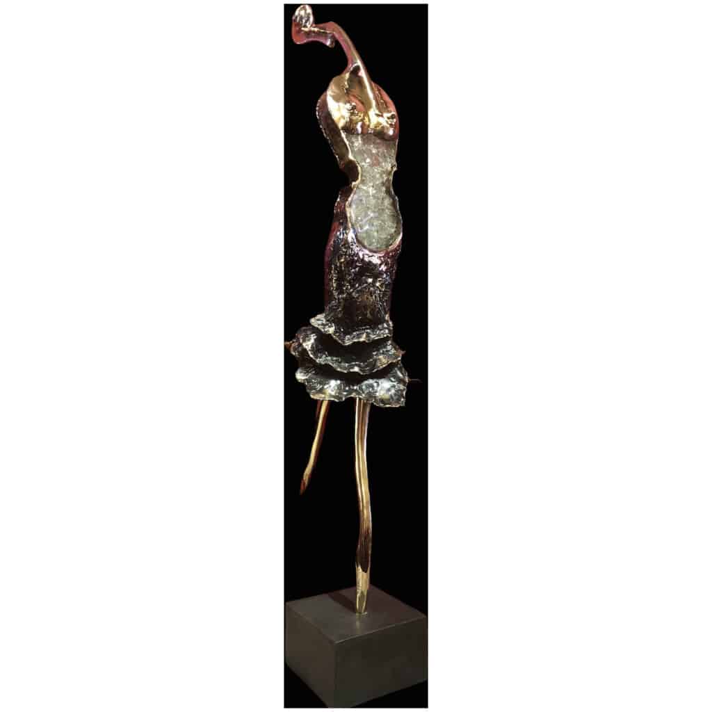 Nowaczyk Sculpture Bronze Brass Crushed Glass Dancer 4