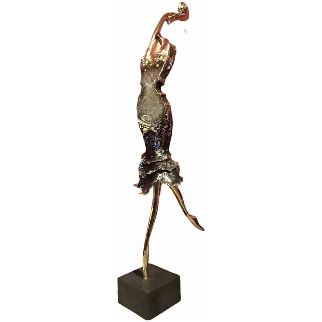 Nowaczyk Sculpture Bronze Laiton Verre Pilé Danseuse 5
