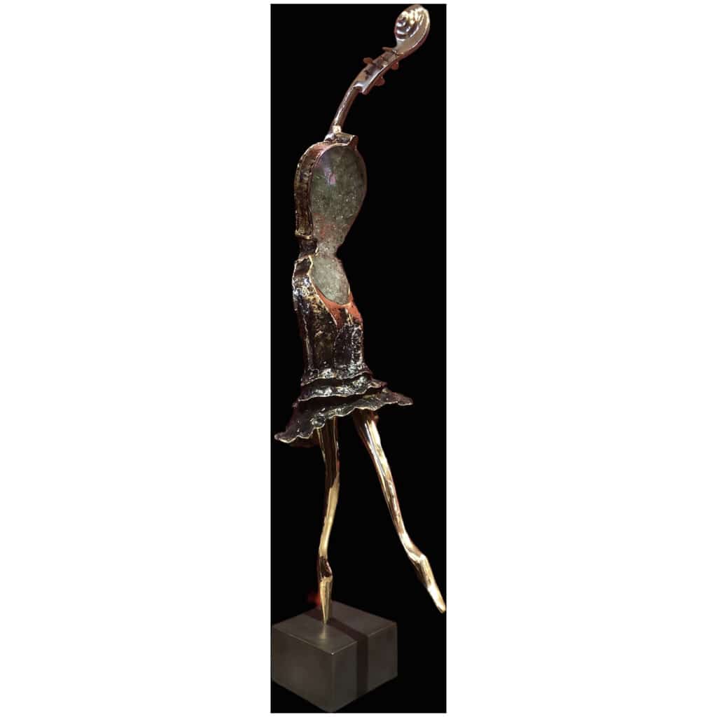 Nowaczyk Sculpture Bronze Brass Crushed Glass Dancer 6