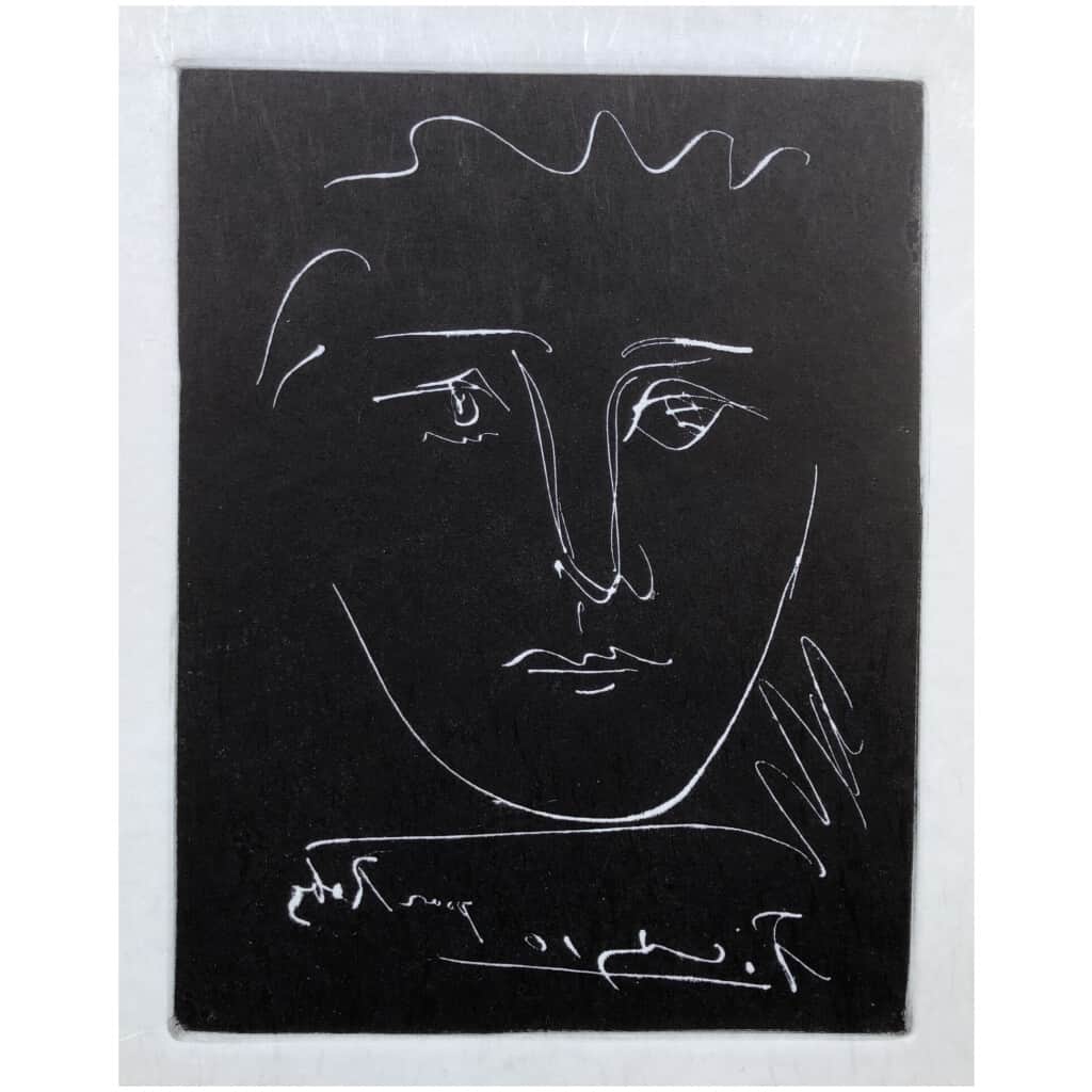 PICASSO Pablo (after) face for Roby Black engraving signed in plate 3