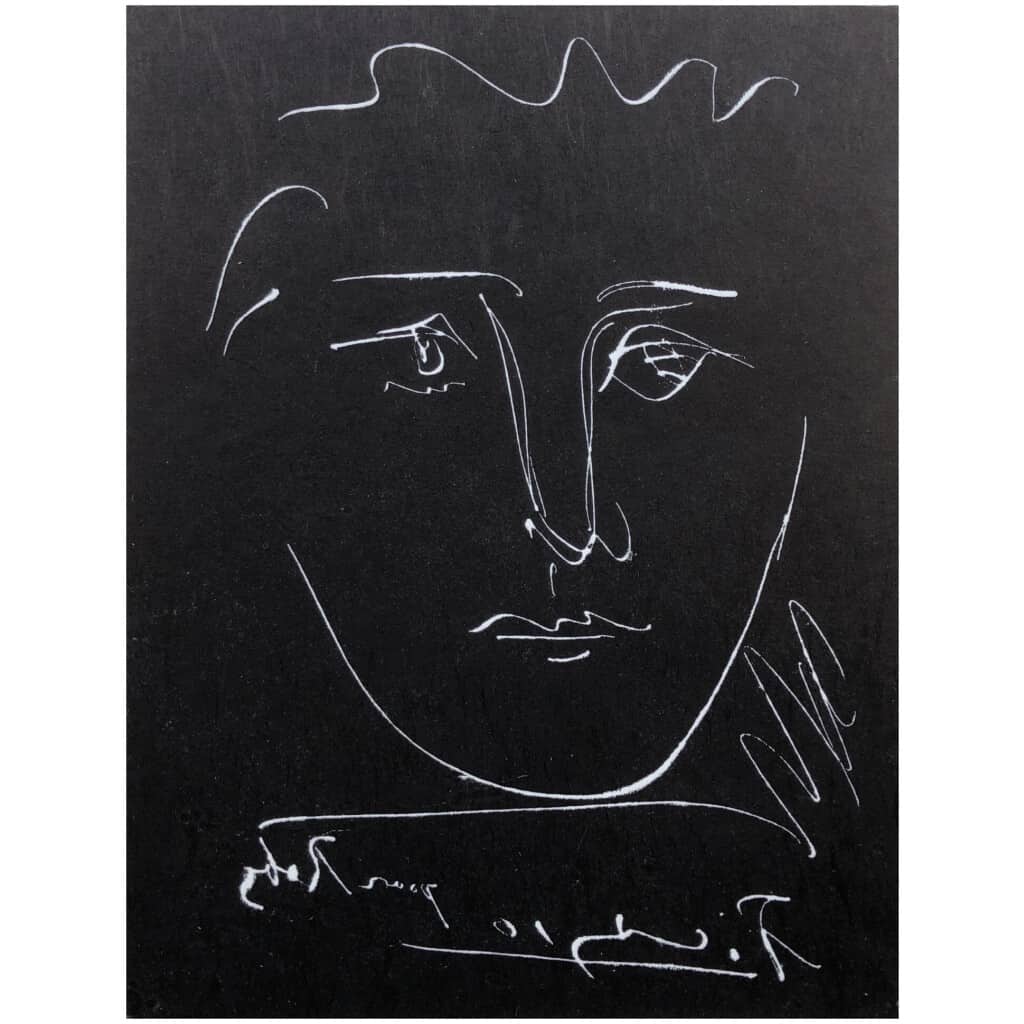 PICASSO Pablo (after) face for Roby Black engraving signed in plate 4