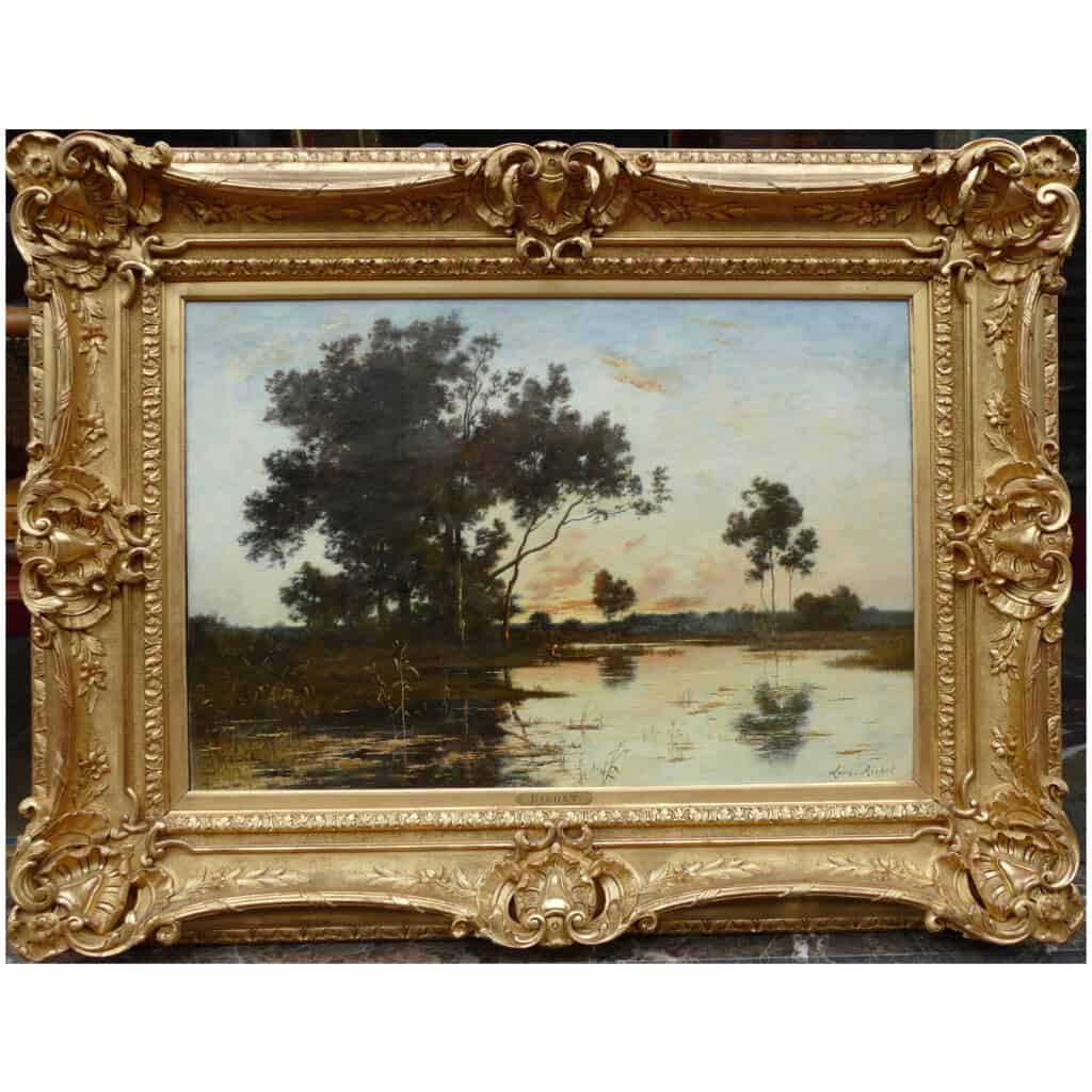 Richet Léon Tableau XIXè école Barbizon Peinture Paysage Française XIXè Huile Sur Toile Signée 3