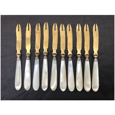 Series Of Fruit Forks, Mother Of Pearl Handles