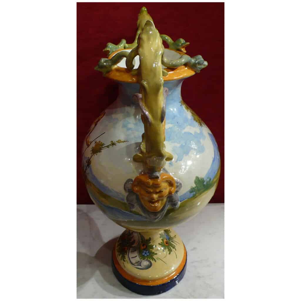 Grand Vase Ancien Italien Renaissance Style Nivernais Epoque Fin 19ème Siècle 8