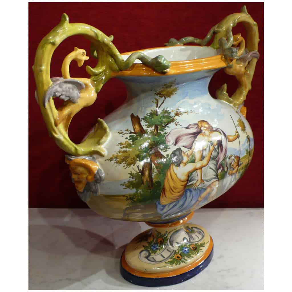 Large Vase Old Italian Renaissance Nivernais Style Period Late 19th Century 5