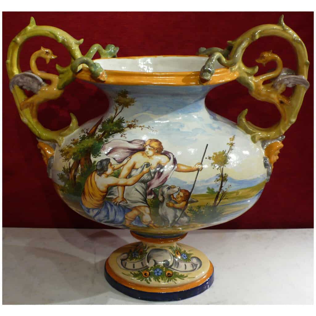 Large Vase Old Italian Renaissance Nivernais Style Period Late 19th Century 3