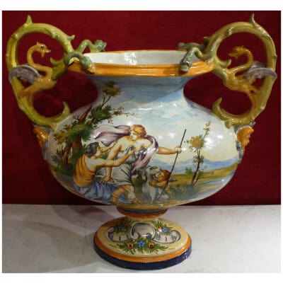 Grand Vase Ancien Italien Renaissance Style Nivernais Epoque Fin 19ème Siècle