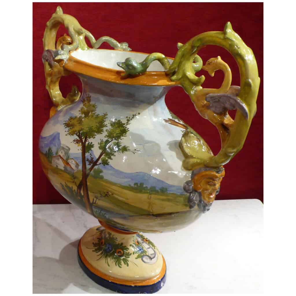 Grand Vase Ancien Italien Renaissance Style Nivernais Epoque Fin 19ème Siècle 11