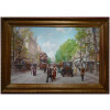 Leon ZEYTLINE Russian School 20th century View of Paris Tramway, horse-drawn carriages and cars on the Boulevard de Strasbourg Oil on canvas signed 23