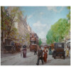 Leon ZEYTLINE Russian School 20th century View of Paris Tramway, horse-drawn carriages and cars on the Boulevard de Strasbourg Oil on canvas signed 25