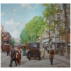 Leon ZEYTLINE Russian School 20th century View of Paris Tramway, horse-drawn carriages and cars on the Boulevard de Strasbourg Oil on canvas signed 26