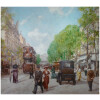 Leon ZEYTLINE Russian School 20th century View of Paris Tramway, horse-drawn carriages and cars on the Boulevard de Strasbourg Oil on canvas signed 22