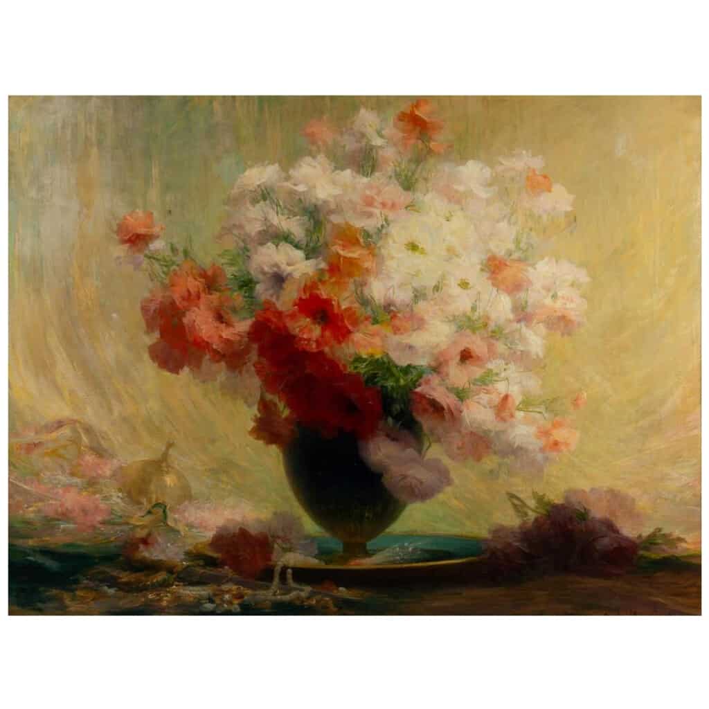 Achille Cesbron (1849 – 1913) : Bouquet de fleurs. 4
