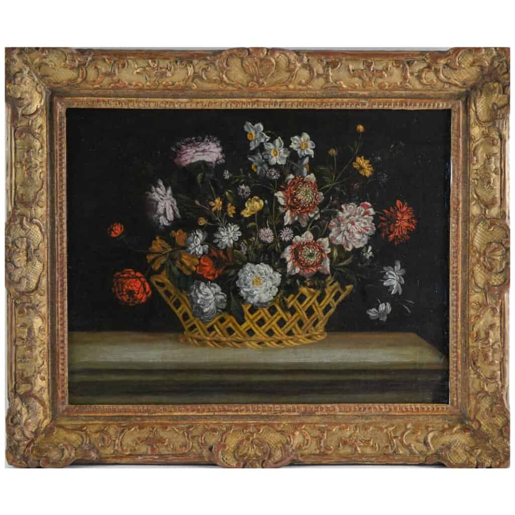 Basket of flowers on an entablature. 3