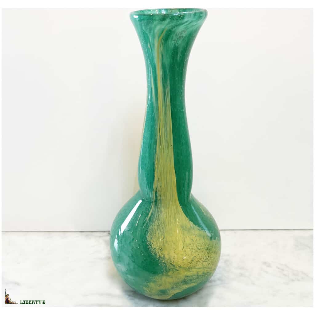 Vase cristal signé François Hedon, haut. 33 cm (1980-1990) 3