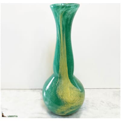 Vase cristal signé François Hedon, haut. 33 cm (1980-1990)