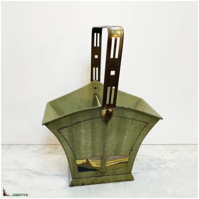 Art-Deco cutlery tray in painted sheet metal, high. 31 cm (Deb. XXth)