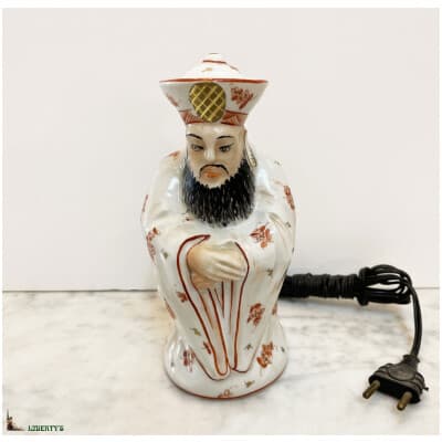 Perfume burner Art-Deco Limoges porcelain Chinese dignitary subject, high. 18 cm (Deb. XXth) 3