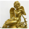 Pendulum with angel in gilt bronze mercury signed Cotiame in Paris, top. 36 cm (Deb. XIXe) 6