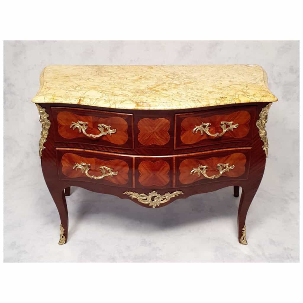 Louis XV Style Commode - Rosewood & Rosewood - 19th 5