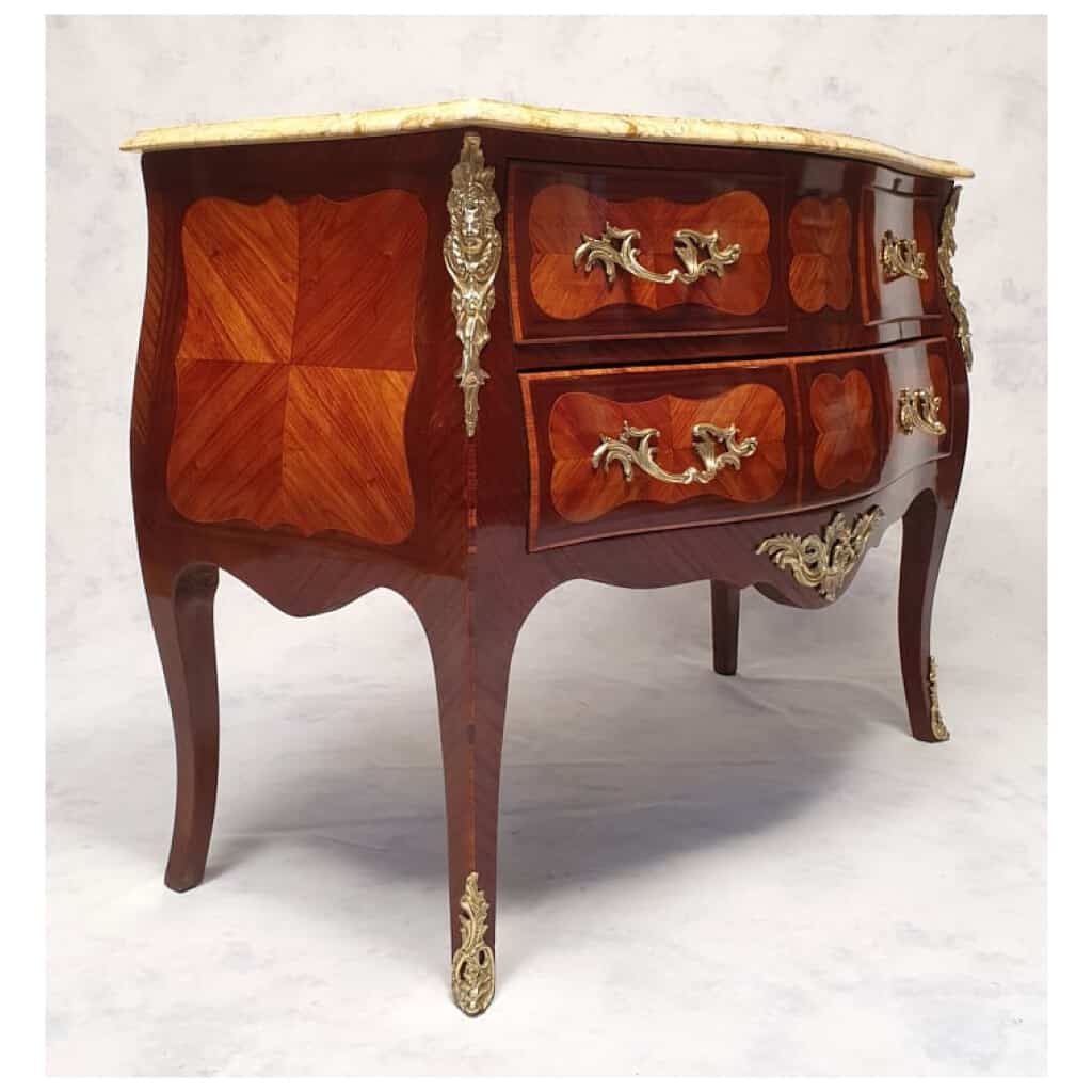 Louis XV Style Commode - Rosewood & Rosewood - 19th 8