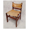 Suite De 4 Chaises Brutalistes – Orme & Cuir – Ca 1960 18