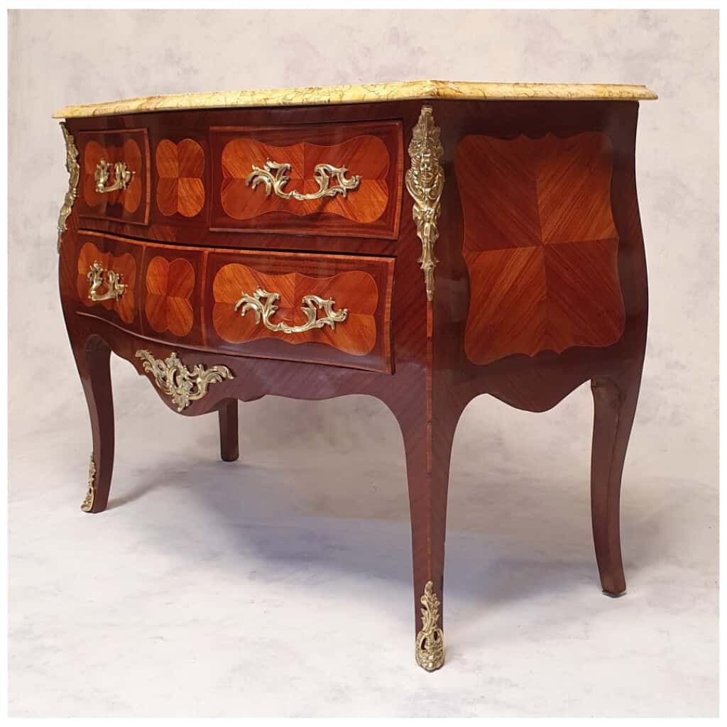 Louis XV Style Commode - Rosewood & Rosewood - 19th 7