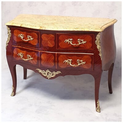 Louis XV Style Commode - Rosewood & Rosewood - 19th