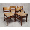 Suite De 4 Chaises Brutalistes – Orme & Cuir – Ca 1960 15