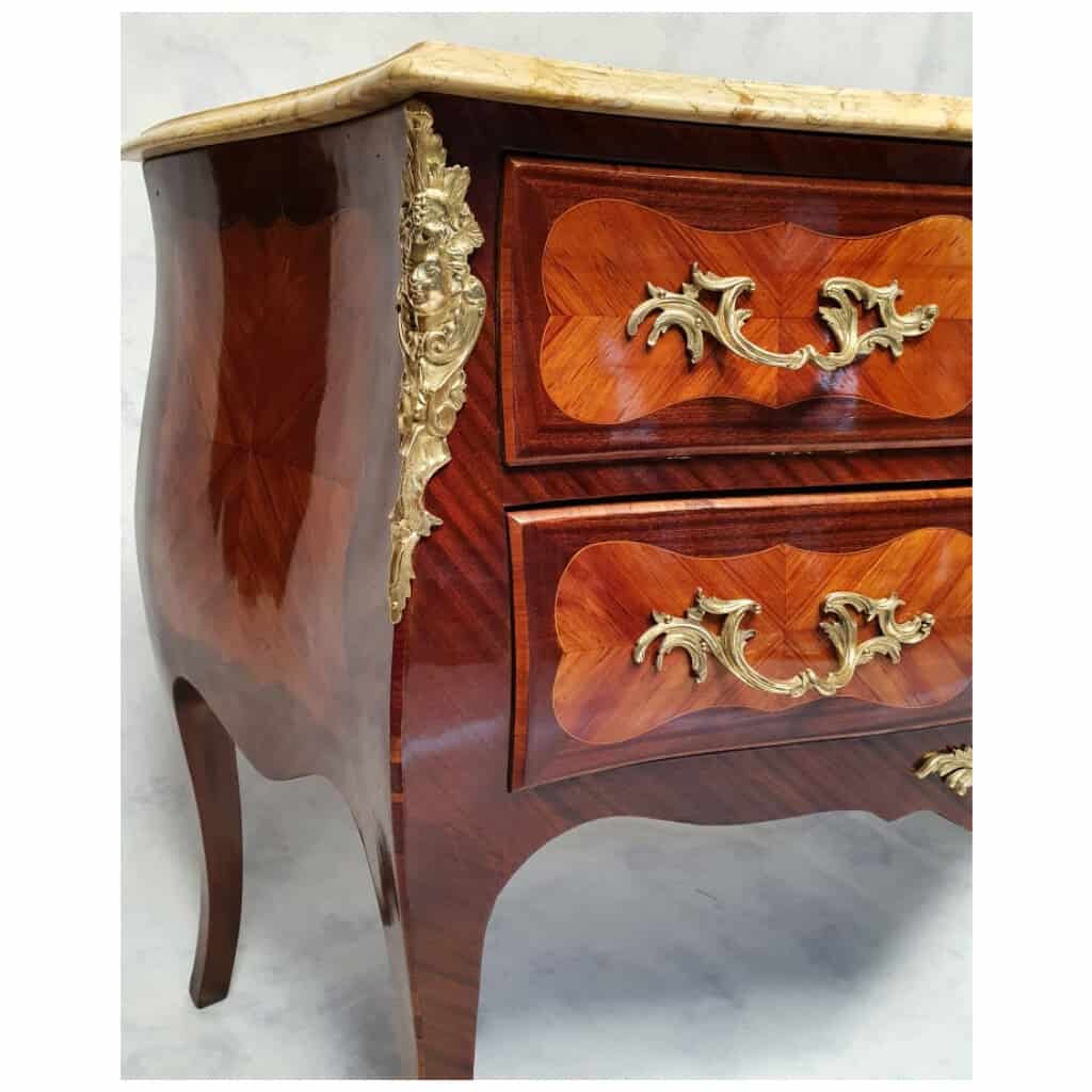 Commode Style Louis XV – Bois De Rose & Palissandre – 19ème 10