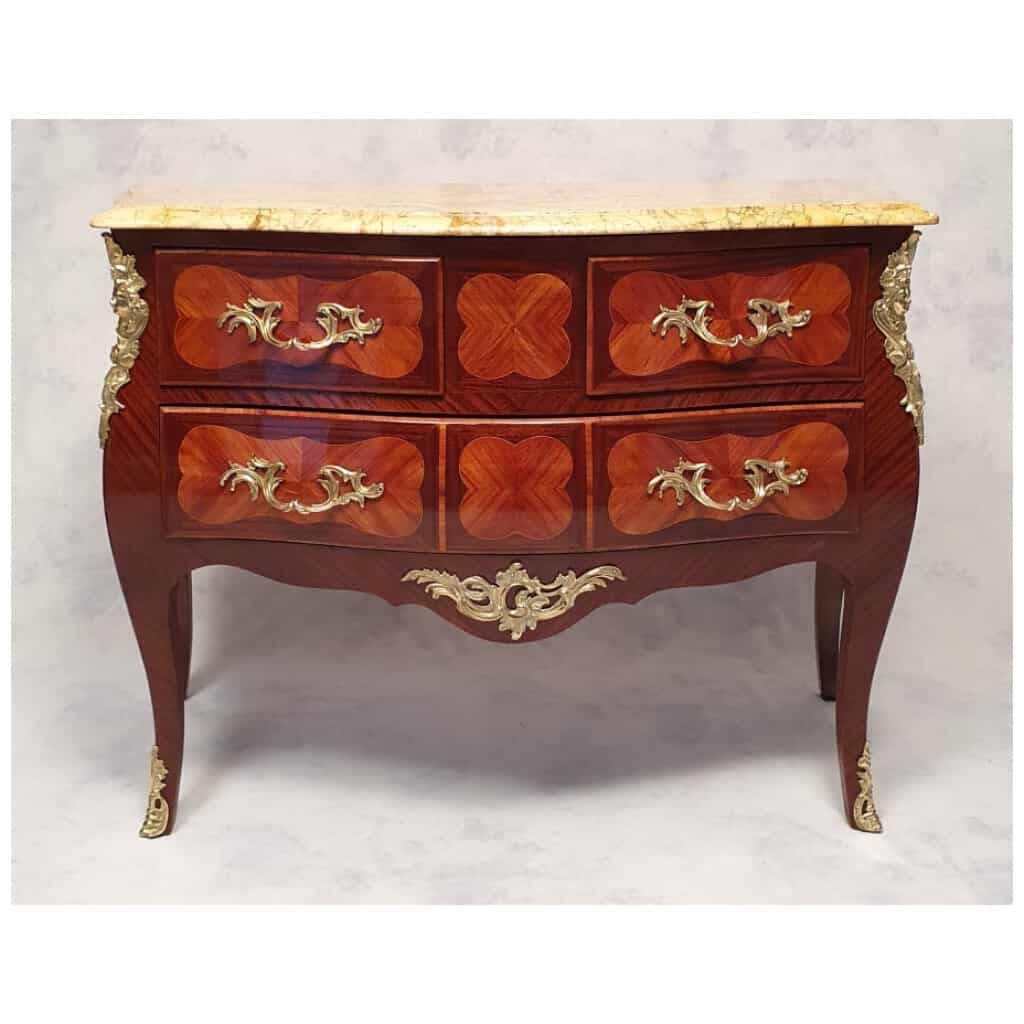 Louis XV Style Commode - Rosewood & Rosewood - 19th 4