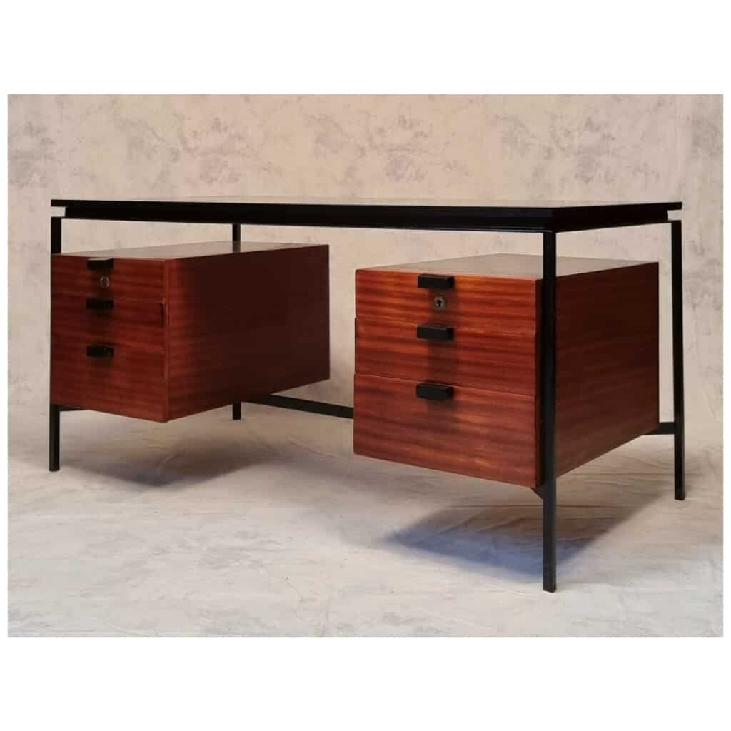 Bureau CM 172 – Pierre Paulin Edition Thonet – Acajou & Métal – Ca 1955-57 3